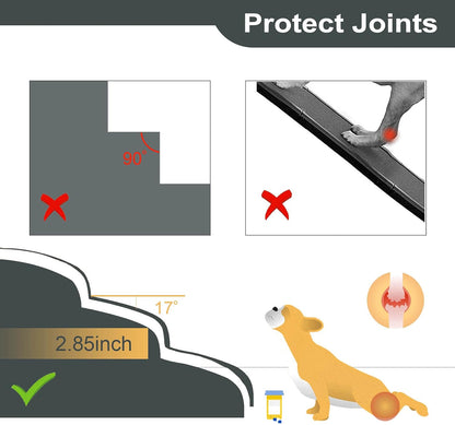 MEJYJEM 3 Steps High Density Foam Dog Stairs Ramps,Non-Slip Pet Steps for Older Dogs,Pet with Joint Pain, Sofa Bed Ladder for Cats