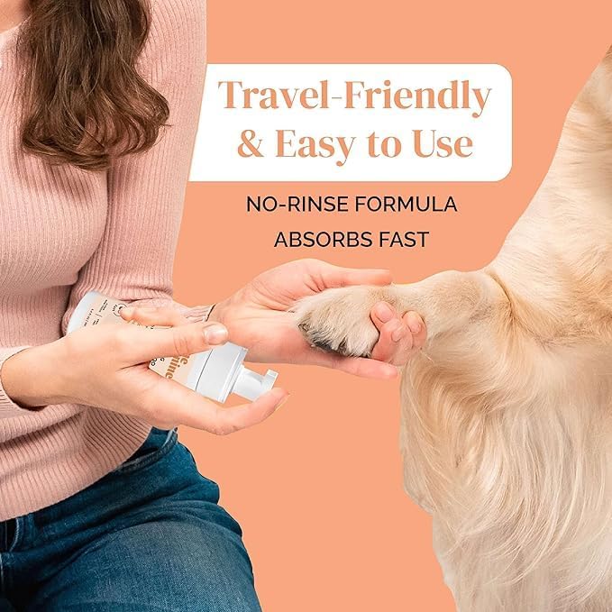 Foam Dog Paw Cleaner - Alcohol Free Foaming Paw Sanitizer Spritz - Made with Coconut, Aloe, Copaiba Oil, and Lemongrass Oil to Nourish and Clean Paws - Made in The USA (1.7 Fl Oz)