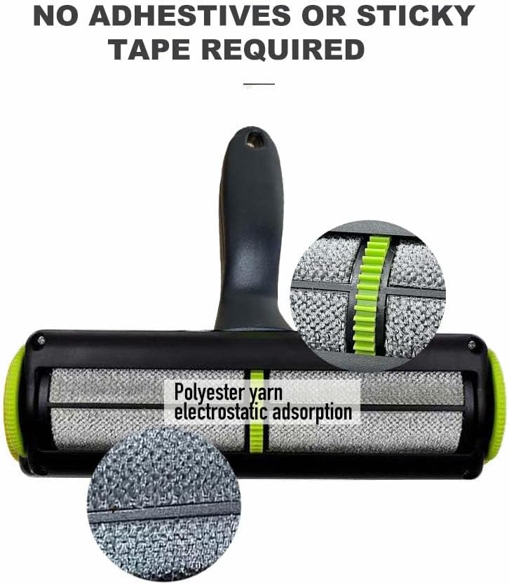 Reusable Pet Hair Remover Roller — Dog & Cat Hair Remover for Furniture, Couch, Clothes, Car & Laundry | Washable Lint Roller, No Sticky Tape | Includes Bonus Mini Roller for Travel