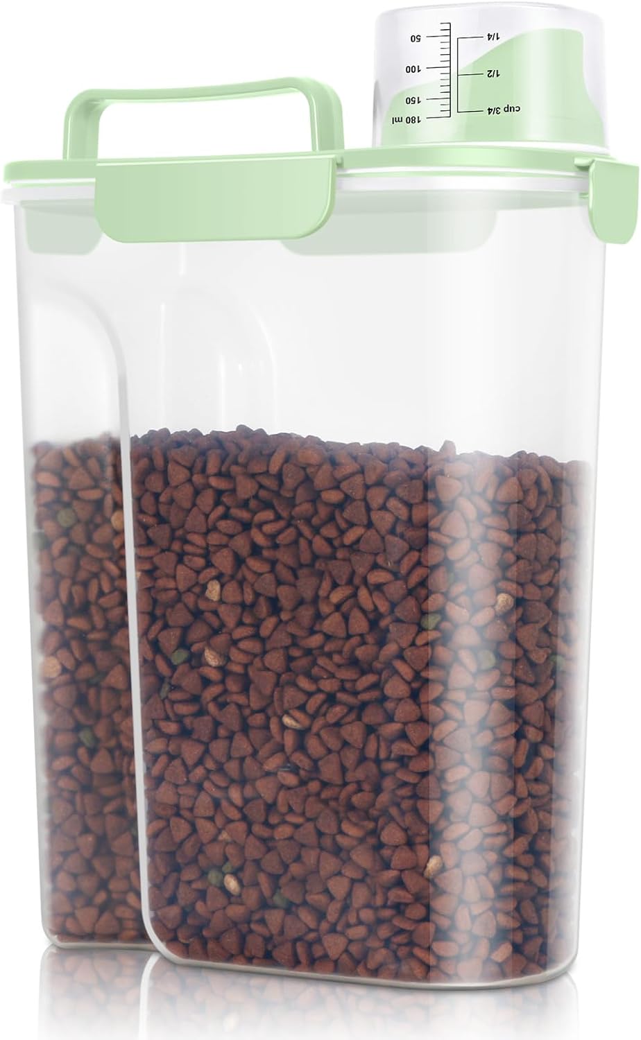 TBMax Dog Food Storage Container 5-7 lbs, Airtight Cat Food Container with Larger Spout & Measuring Cup, Portable Pet Food Storage Dispenser for Small Animal Kibble Storage, Bird Seed Container