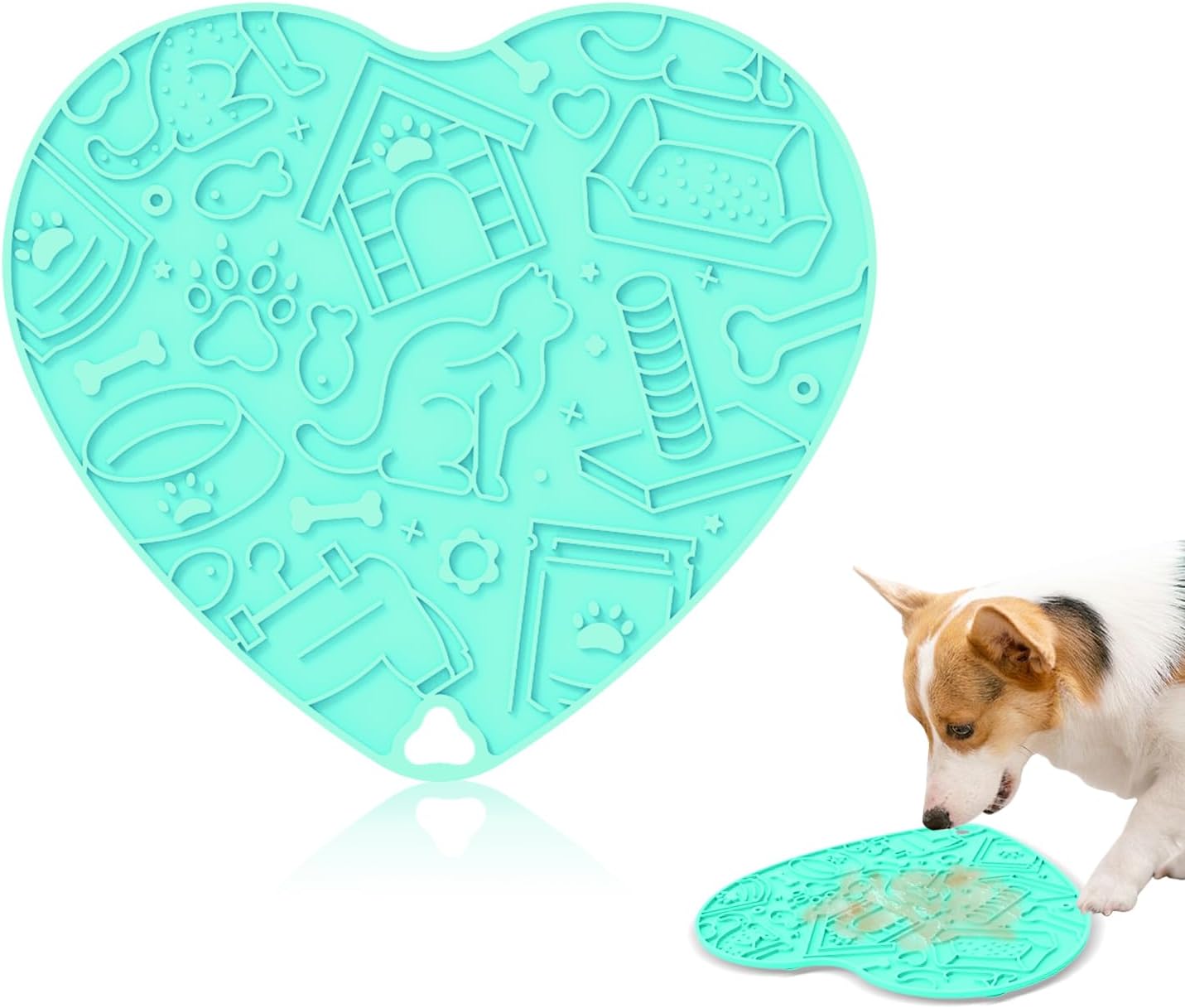 Cat & Dog Slow Feeder Puzzle Toy — Interactive Cat Puzzle Feeder Bowl, Dog Puzzle Feeder, Dog Lick Mat, Mental Stimulation Toy for Indoor Cats & Dogs, Anti-Gulp, Fun & Durable Heart Shape(Pink)