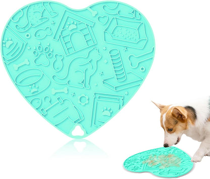 Cat & Dog Slow Feeder Puzzle Toy — Interactive Cat Puzzle Feeder Bowl, Dog Puzzle Feeder, Dog Lick Mat, Mental Stimulation Toy for Indoor Cats & Dogs, Anti-Gulp, Fun & Durable Heart Shape(Pink)