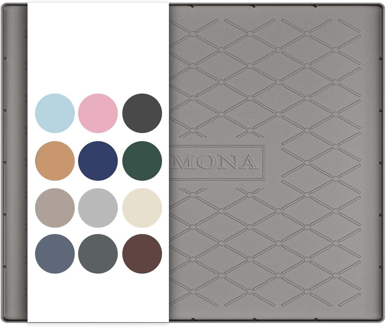 URMONA Under Sink Mat for Kitchen Waterproof, 34" x 22" Silicone Under Sink Mat for Shelf Liner Organizer, Cabinet Sink Protector Under Sink Liner for Bottom Kitchen, Bathroom(Light Grey)