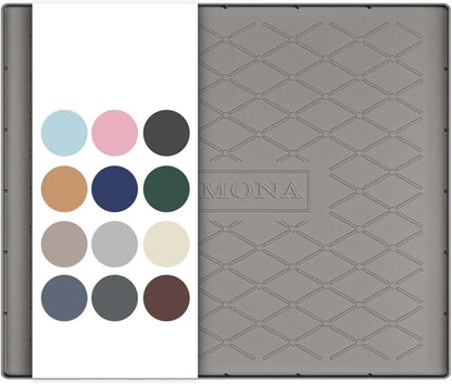 URMONA Under Sink Mat for Kitchen Waterproof, 34" x 22" Silicone Under Sink Mat for Shelf Liner Organizer, Cabinet Sink Protector Under Sink Liner for Bottom Kitchen, Bathroom(Light Grey)
