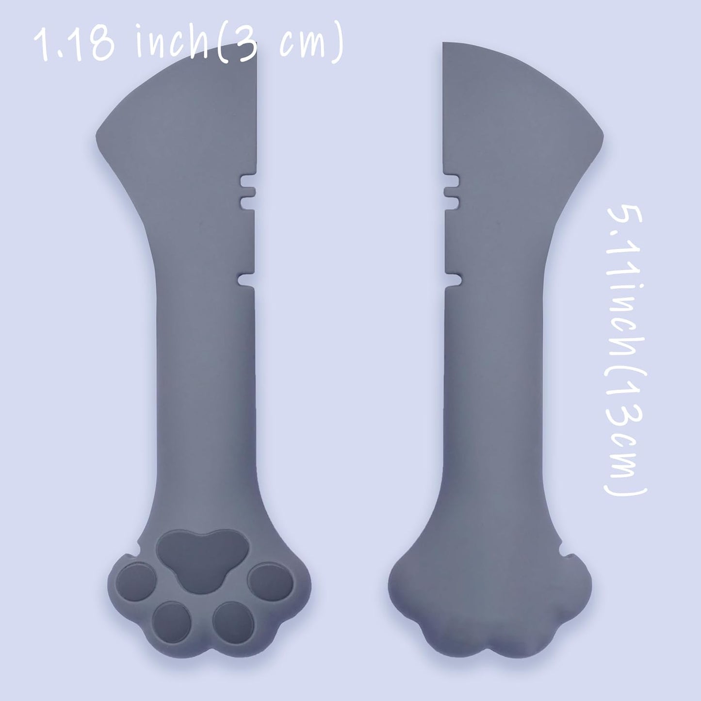 Meow&Woof Cover for Pet Can Food/Cat Wet Food Spoon/Lid for Dog Cans/Cute Paw Shape One Lid One Spoon Pack (Gray)