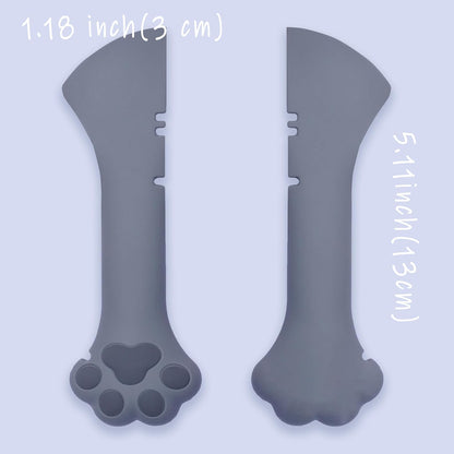 Meow&Woof Cover for Pet Can Food/Cat Wet Food Spoon/Lid for Dog Cans/Cute Paw Shape One Lid One Spoon Pack (Gray)