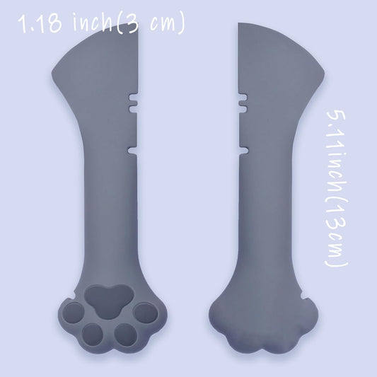 Meow&Woof Cover for Pet Can Food/Cat Wet Food Spoon/Lid for Dog Cans/Cute Paw Shape One Lid One Spoon Pack (Gray)