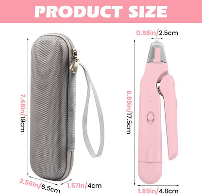 2-in-1 Dog Nail Grinder & Dog Nail Clippers Trimmers, Dogs Trimmer with LED Light + Splash Guard + Storage Case, Pet Claw Clippers for Dogs Cats, USB Rechargeable (White)
