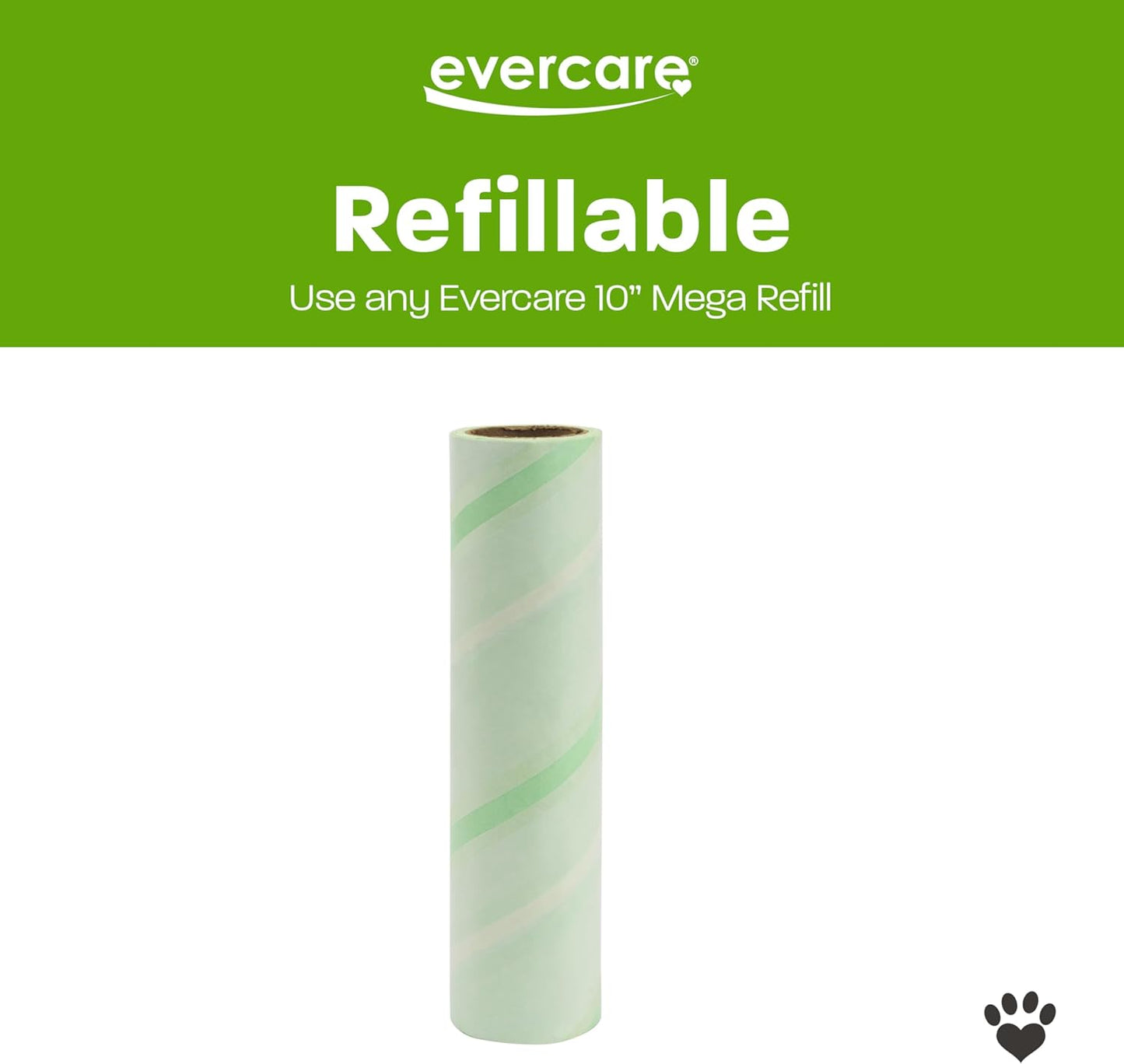 Evercare 10-Inch Mega All-Purpose Pet Hair Lint Roller Refill, 50 Sheets – Sticky Roller for Pet Hair, Cat & Dog Hair Remover, Lint Remover, Pet Hair Remover for Furniture, Clothing & Cars