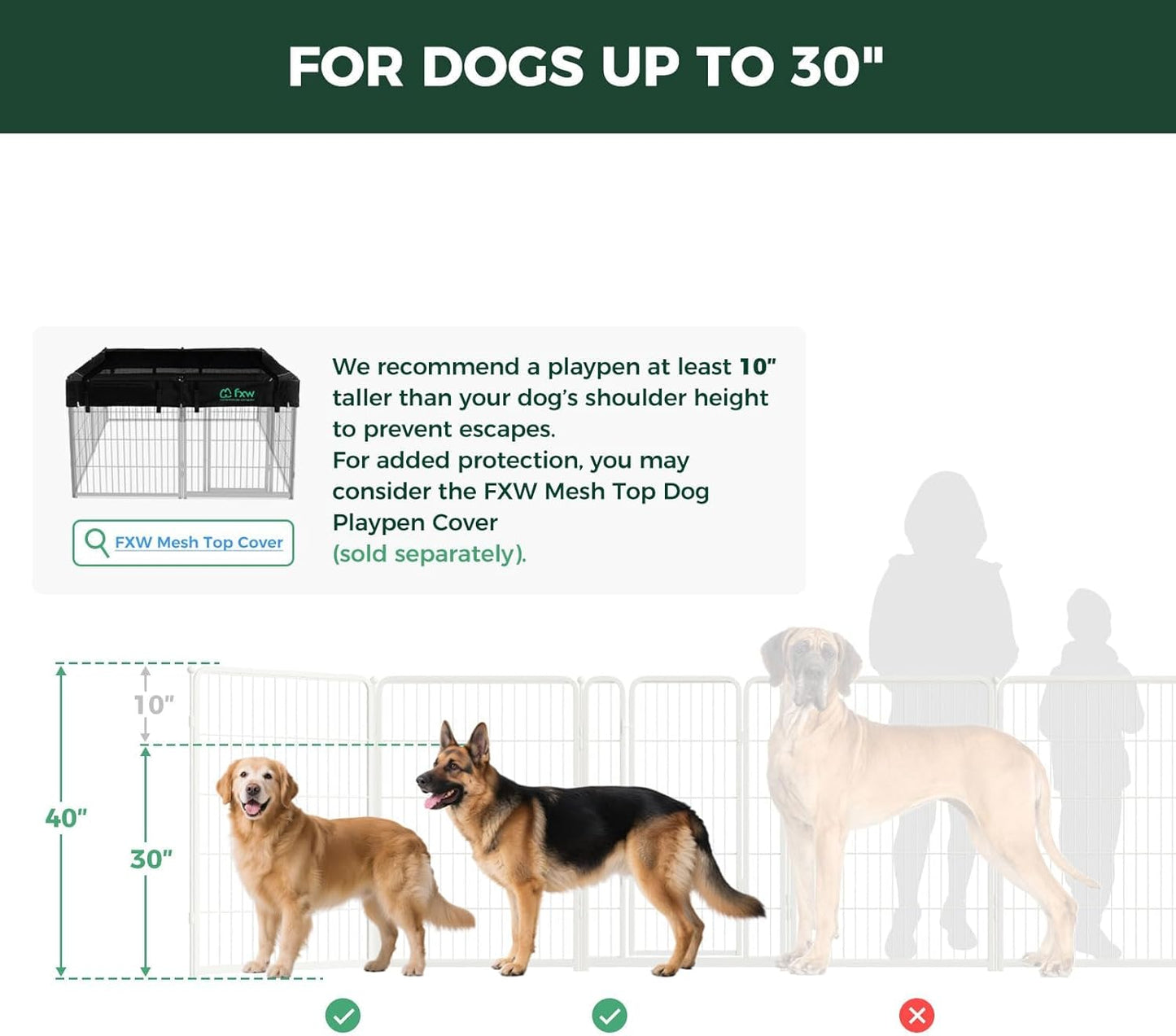 FXW Homeplus Unleashed Indoor Dog Playpen - Stress-Free and Safe Play, Heavy Duty 24 Inch 6 Panels Dog Pen for Puppy and Small Dogs, Black│Patented