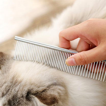 4 PCS Stainless-Steel Comb Dog Combs for Knots, Mats & Loose Hair Removal - Effective Dematting Tool, Comfortable, Lightweight, Portable & Safe for Dogs, Cats & Pets