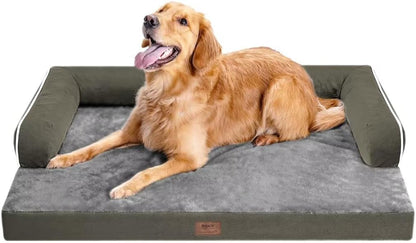 Large Dog Bed Orthopedic Washable - Beds Bolster - Medium XL XLarge Big Dogs - Memory Foam Couch Sofa - Waterproof with Removable Cover