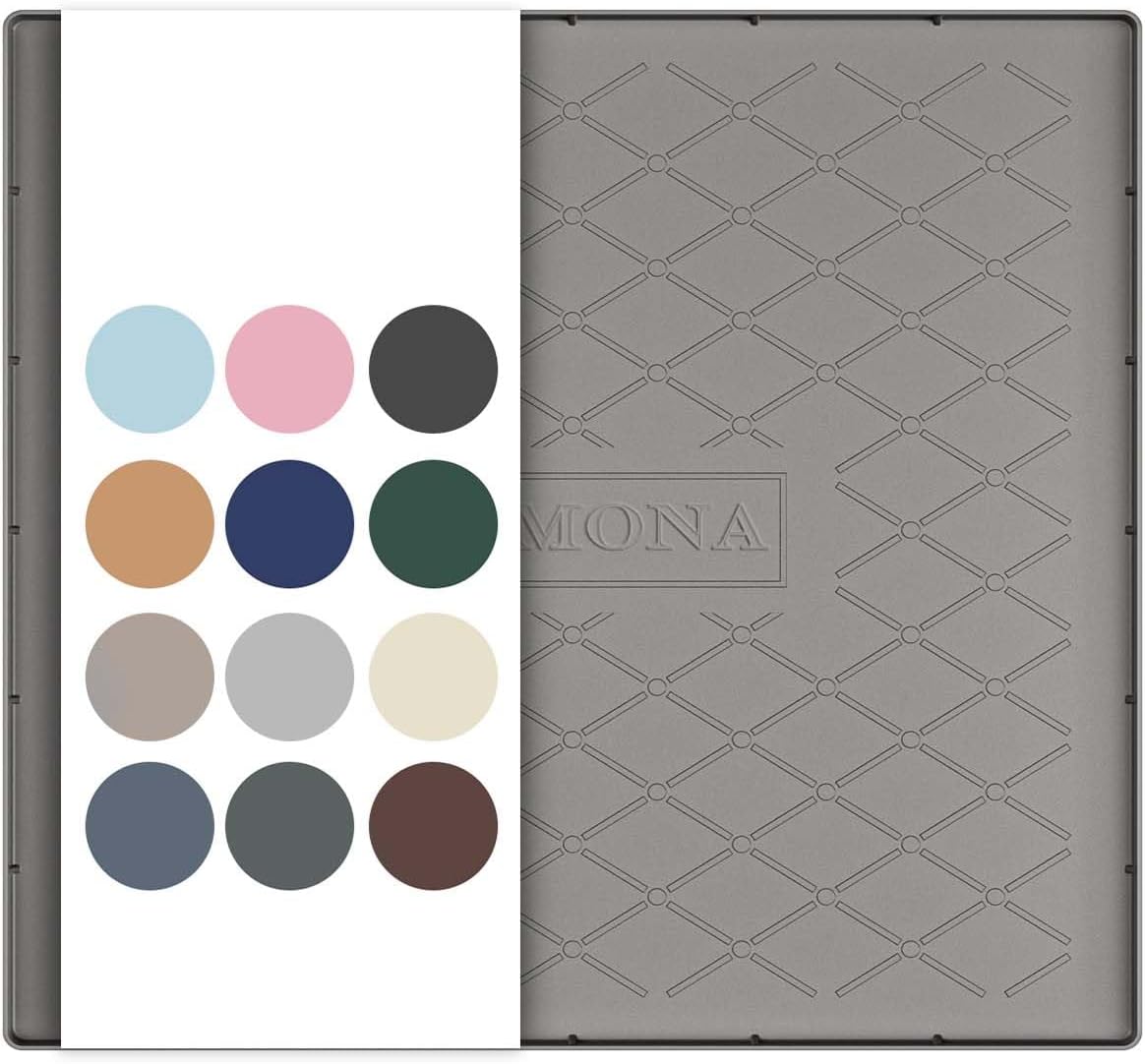 URMONA Under Sink Mat for Kitchen Waterproof, 34" x 22" Silicone Under Sink Mat for Shelf Liner Organizer, Cabinet Sink Protector Under Sink Liner for Bottom Kitchen, Bathroom(Light Grey)