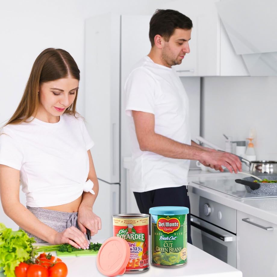 2PCs 3.0-inch Silicone Can Lids for Chef Boyardee | Van Camp's | Goya | Bush's Best | Farmer's Market Can, Can Cover for Canned Goods, Soup Can Cap, Fit Most Standard Size, Dishwasher Safe (Lids ONLY)