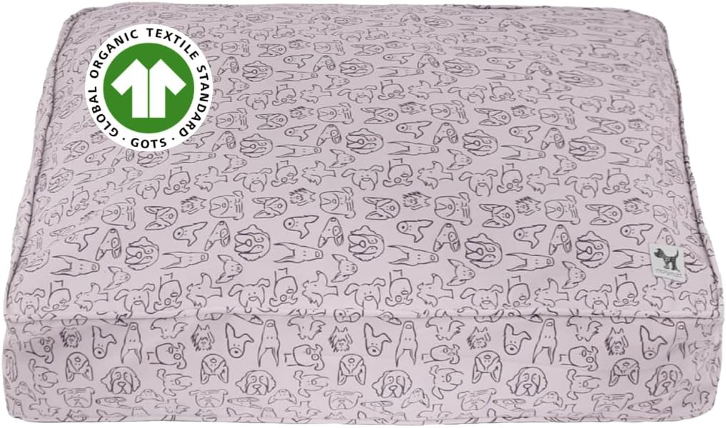 Molly Mutt Medium to Large Dog Bed Cover- Forever Young Print - Measures 27”X36”X5’’ - 100% Cotton - Durable - Breathable - Sustainable - Machine Washable Dog Bed Cover (Dd82b)