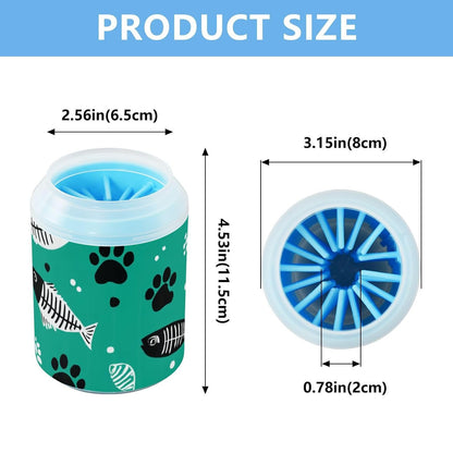 Dog Paw Cleaner Cups for Dogs Pet Foot Washer Paw Scrubber for Medium Small Dogs Cats Cleaning Cup Cute Yellow Fiesta Guitars Cacti and Ethnic Birds