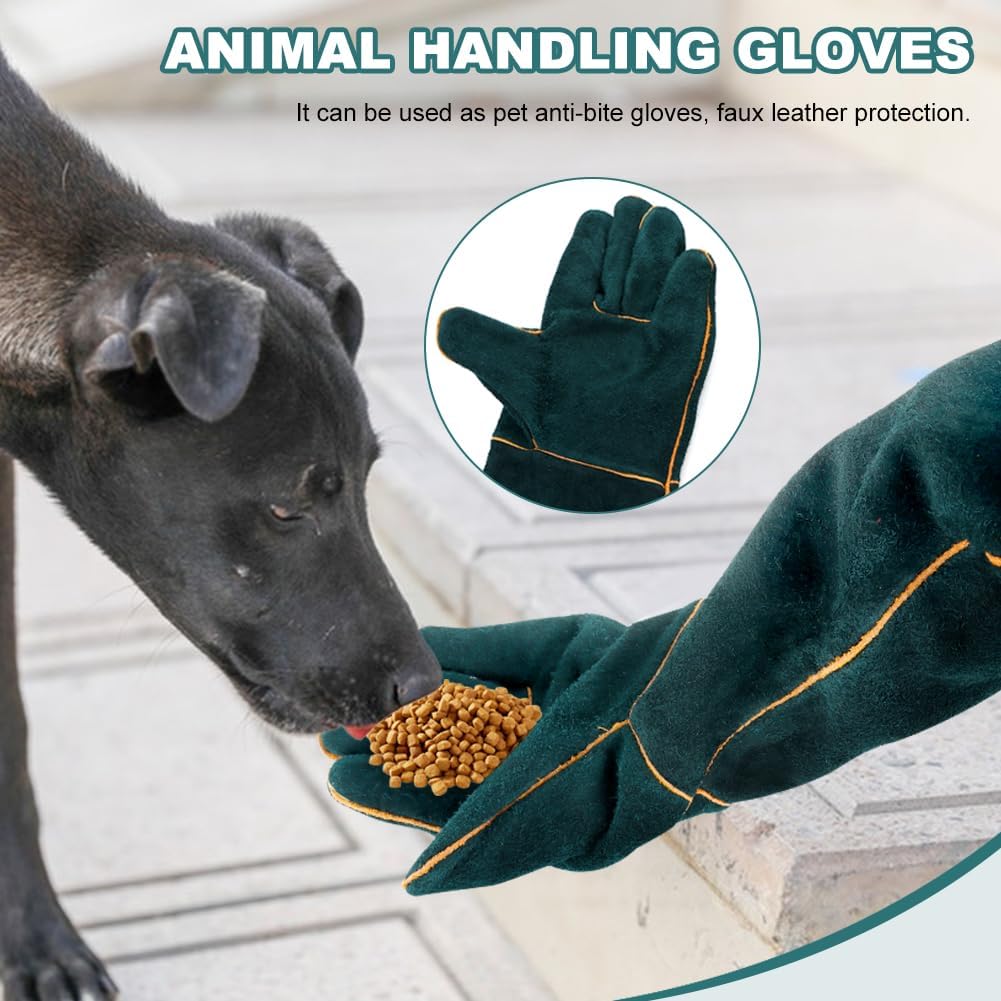 23.7" Animal Handling Gloves - Bite Proof, Long Protective, Durable Gloves for Cat, Dog, Snake, Falcon, Zoo Workers