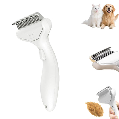 Deshedding Dogs Brush with Release Button, Undercoat Rake for Cats, Professional Shedding Comb & Dematting Tool, Grooming Comb for Long Hair, Thicker Coats Pets