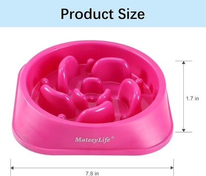 MateeyLife Slow Feeder Dog Bowls 2PCS, Anti-Choking Puzzle Dog Food Bowls, Anti-Slip Interactive Feeding Slow Down Eating, Bloat Stop Maze Dishes for Medium Breeds Pink&Purple