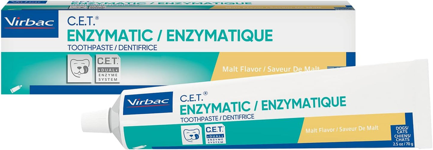 Virbac C.E.T.® Enzymatic Toothpaste| Tartar & Plaque Control for Fresh Breath | Pet Dental Care Toothpaste | Poultry Flavor, 2.5 oz