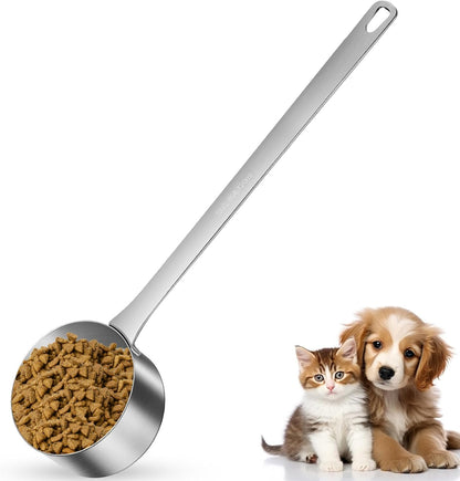1 Cup Dog Food Scoop,Scoop for Dog Foods with 7.8'' Long Handle,Stainless Steel Dog Food Measuring Cups for Pet Foods,Easy to Clean (1CUP)