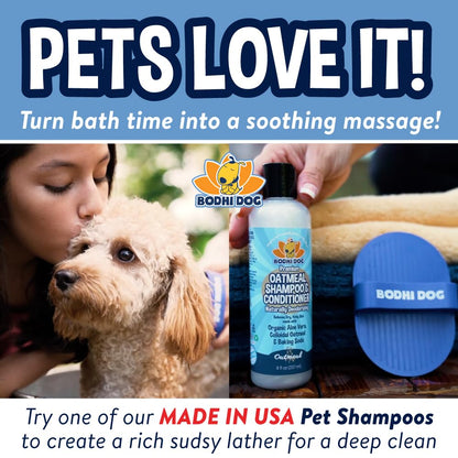 Bodhi Dog Shampoo Brush - Pet Grooming & Bath Supplies for Dogs and Cats - Bath Brush for Long & Short Hair - Premium Scrubber for Shower, Bathing & Massage (One Pack, Blue)
