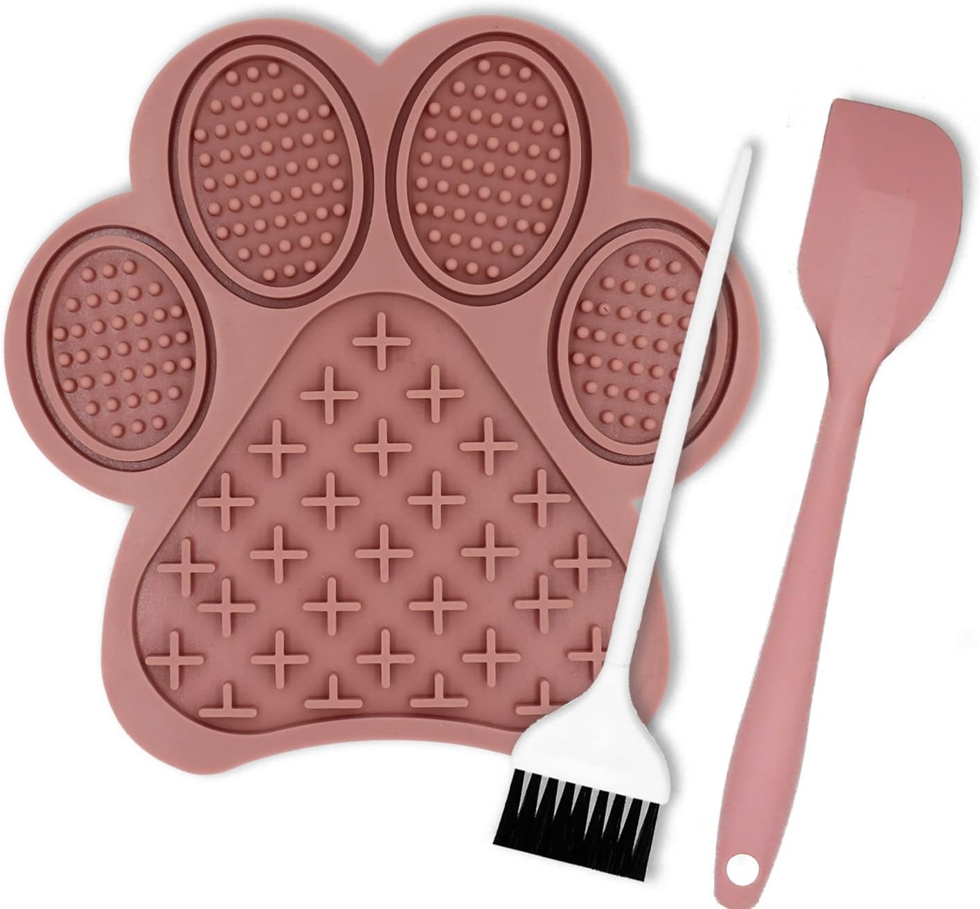 Lick Mat for Dogs and Cats - Slow Feeder Licking Pad with Suction Cups, Food-Grade Silicone for Bathing, Grooming, Nail Trimming & Anxiety Relief, Non-Toxic Pet Lick Mat (Pink)