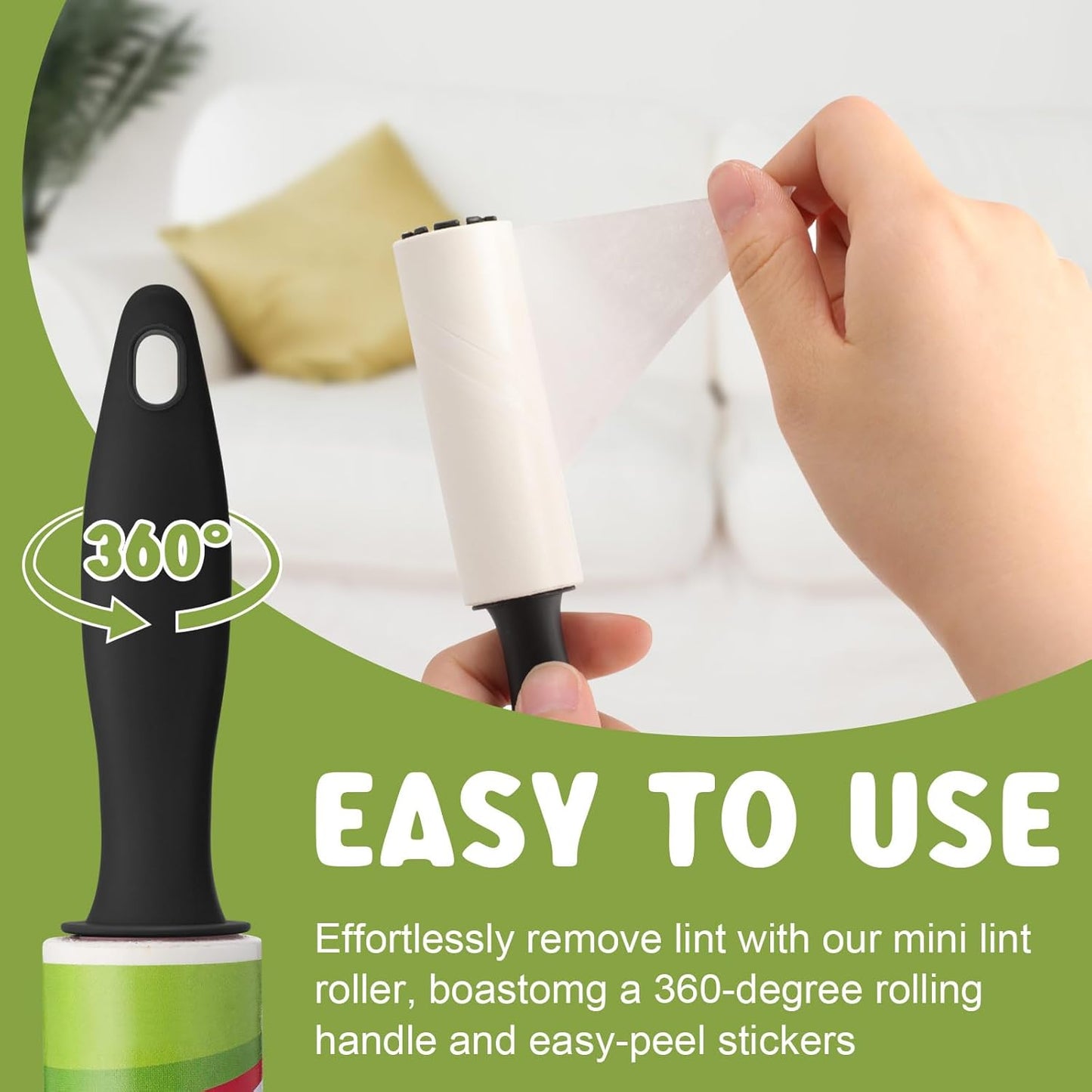 Hushee 8 Pcs Mini Lint Roller for Travel Small Lint Removers Bulk for Pet Hair and Clothes Small Size Removers Portable Sticky Removing Tool for Cleaning Furniture Dog Car Seat