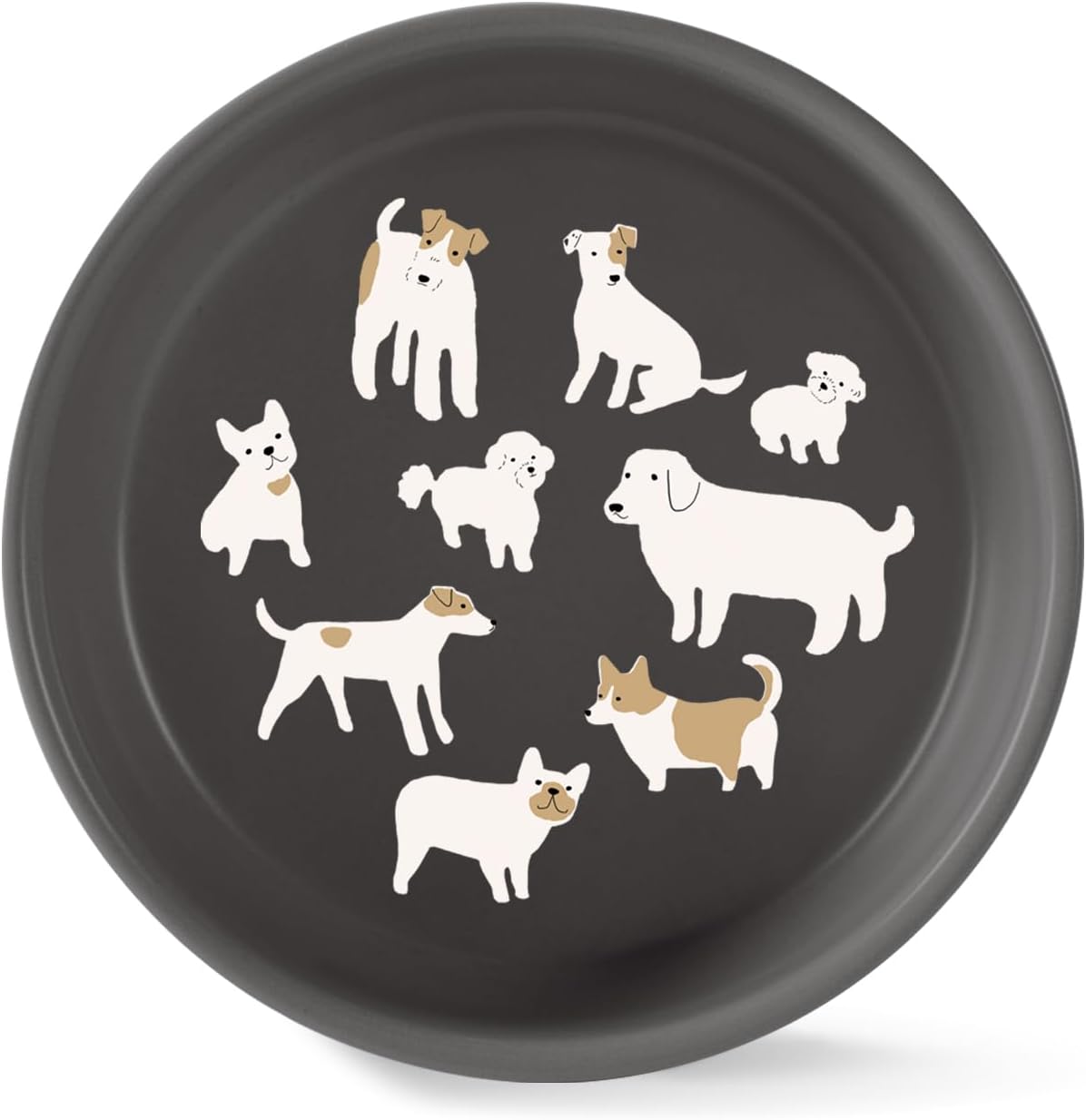 Fringe Studio Matte Speckled Green Medium Raised Stoneware Feeder W/Stainless Steel Insert (7" Diameter x 5.5" H, 26 fl.oz.), PetShop Collection (453MD001)