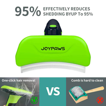 Pet Grooming Brush for Dogs and Cats, Self-Cleaning Undercoat Deshedding Tool, Effectively Reduces Shedding by Up to 95%, Long or Short Hair Remover for Grooming, Green, Hair Brush