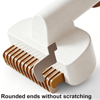 Dog & Cat Brush for Shedding, Self-Cleaning Dematting Comb Undercoat Rake, Deshedding Grooming Tool for Long & Medium Haired Pets, Removes Tangles Mats Loose Fur