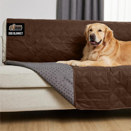 GORILLA GRIP® Waterproof Dog Blanket, Leakproof Couch Cover for Dogs, Silicone Grip Backing, Protects Sofa, Sectional, Bed, Crate, Car & RV, Tear-Resistant Washable Senior Pet Blanket, 30x70 Charcoal