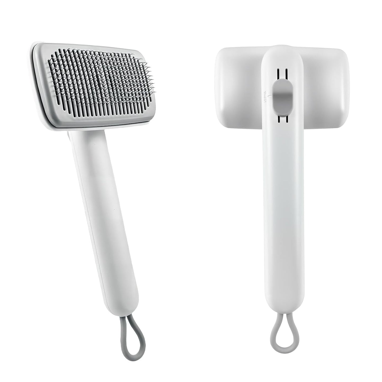 Self Cleaning Deshedding Cat Brush for Dogs & Cats,Adjustable Cat Brushes for Indoor Cats, Easy to Clean Grooming Tool for Long & Short Haired Pets