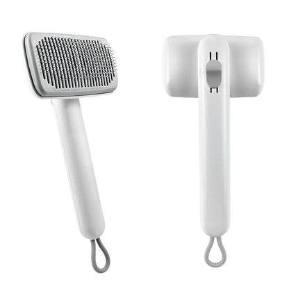Self Cleaning Deshedding Cat Brush for Dogs & Cats,Adjustable Cat Brushes for Indoor Cats, Easy to Clean Grooming Tool for Long & Short Haired Pets