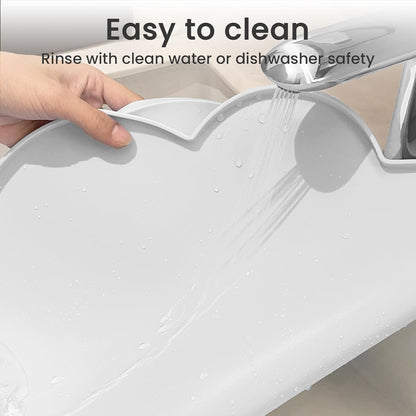 Ptlom Silicone Pet Placemat for Dogs and Cats, Non-Slip Waterproof Dog Feeding Bowl Mats for Food and Water, Small Medium Large Pet Puppy Tray Mat Prevent Residues from Spilling onto The Floor, Beige