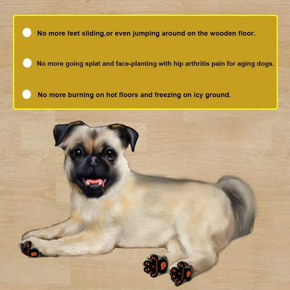 Dog Paw Pads Anti-Slip Grips,Dog Paw Protectors for Senior Dogs on Hot Pavement,Provides Traction to Keep Them from Slipping on Smooth Floors 12 sets-48 Pads Black XXL