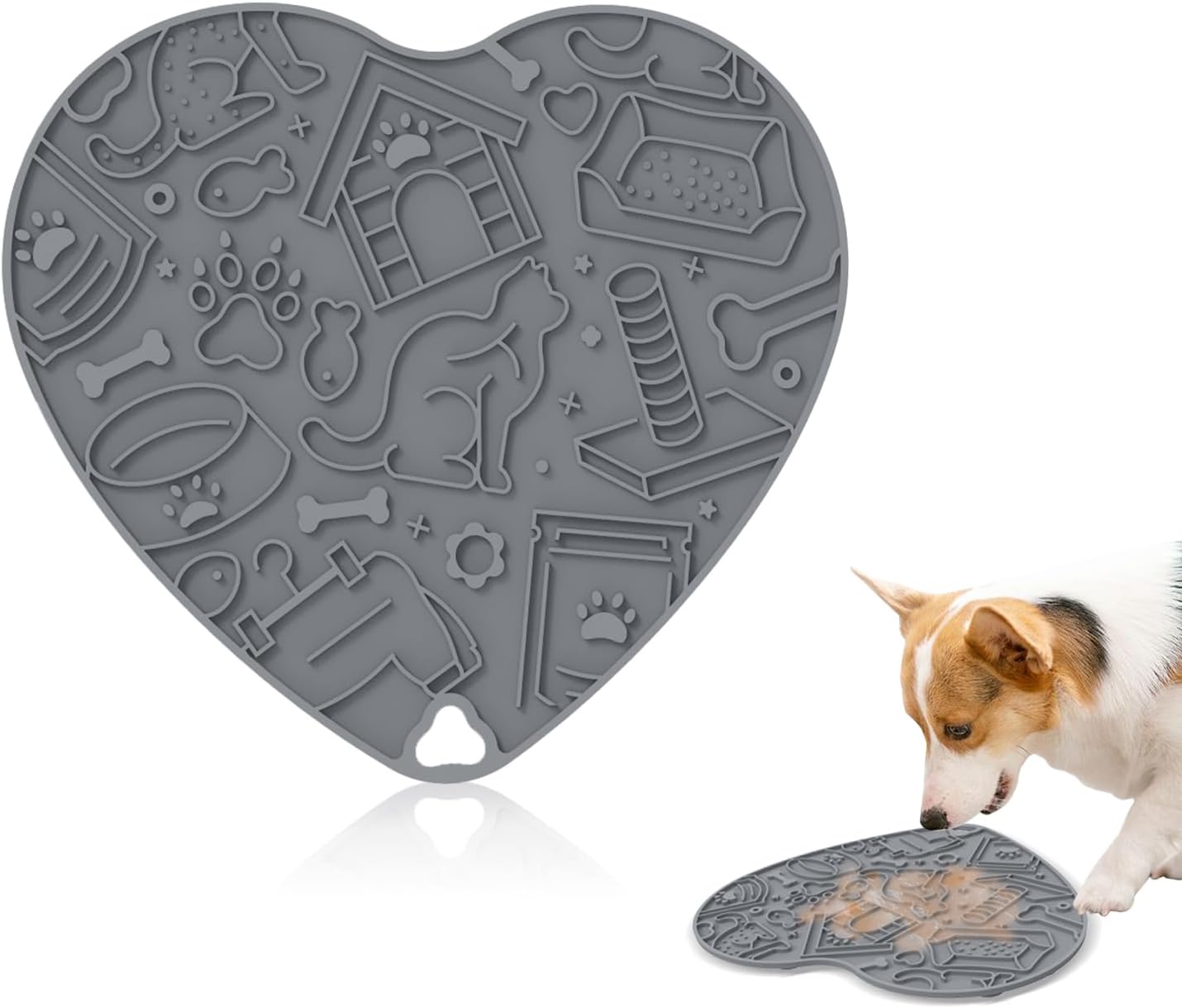 Cat & Dog Slow Feeder Puzzle Toy — Interactive Cat Puzzle Feeder Bowl, Dog Puzzle Feeder, Dog Lick Mat, Mental Stimulation Toy for Indoor Cats & Dogs, Anti-Gulp, Fun & Durable Heart Shape(Pink)