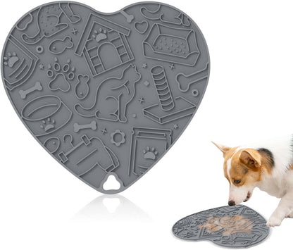 Cat & Dog Slow Feeder Puzzle Toy — Interactive Cat Puzzle Feeder Bowl, Dog Puzzle Feeder, Dog Lick Mat, Mental Stimulation Toy for Indoor Cats & Dogs, Anti-Gulp, Fun & Durable Heart Shape(Pink)