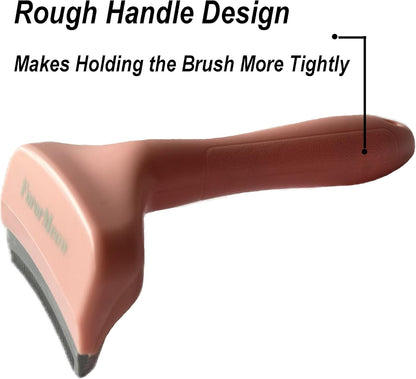 Pet Deshedding Tool with Curve Blade, Cat Grooming Brush, Tight V-shaped Teeth Shedding Comb for Cat and Dog (Pink, Large)