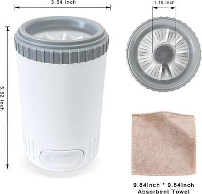 Dog Paw Cleaner with Absorbent Towel, Dog Paw Washer, Muddy Paw Cleaner, Dog Foot Cleaner, Plunger Style Dog Paw Washer, Paw Cleaner for Dogs, Suitable for Small Breed & Medium Breed Dogs