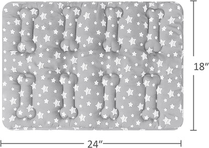 Dog Crate Bed Mat (36" X 23"), Soft Dog Bed Mat with Cute Stars, Personalized Crate Pad, Anti-Slip Bottom, Machine Washable Kennel Pad
