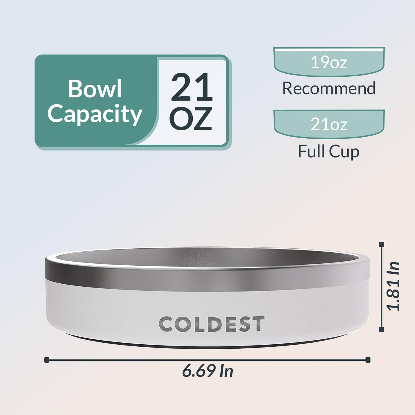 Coldest Dog Bowl - Anti Rust Metal, Non Slip, 3 Layers Insulated Stainless Steel Dog Bowls - Spill Proof & Heavy Duty - Water Bowl for Dogs, Cats & Pets, Dish Washer Safe (21 oz, Stealth Black)