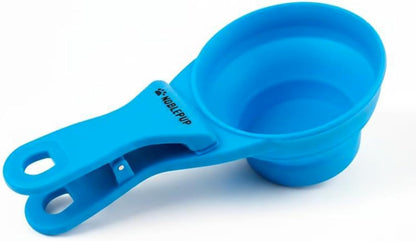MeasureMate Pet Food Scoops with Bag Clip for Dog and Cat - 3-in-1 Multi-Function Collapsible Food Measuring Cup - 1 Cup Capacity, 8oz, Green - Dishwasher Safe