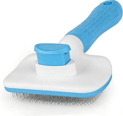 Self-Cleaning Slicker Brush, Dog Cat Bunny Pet Grooming Shedding Brush, Easy to Remove Loose Undercoat, Pet Massaging Tool Suitable for Pets with Long or Short Hair (Black)