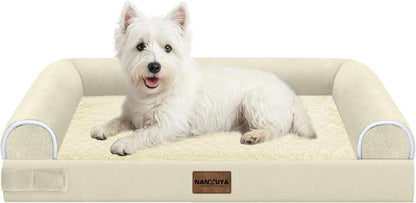Large Dog Bed Orthopedic Washable: Beds Bolster XL Bed Large Big Dogs Memory Foam Couch Sofa Waterproof with Removable Cover