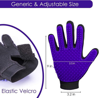 Pet Hair Remover Glove - Gentle Pet Grooming Glove Brush - Deshedding Glove - Massage Mitt with Enhanced Five Finger Design - Perfect for Dogs & Cats with Long & Short Fur - 1 Pack (Right-hand), Green