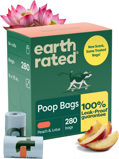Earth Rated Dog Poop Bags Value Pack, Leak-Proof and Extra-Thick Pet Waste Bag for Big and Small Dogs, Refill Rolls, Unscented, 600 Count