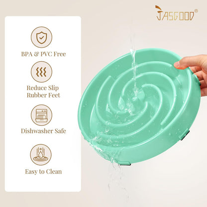 JASGOOD Slow Feeder Dogs Bowl for Large Medium Dogs,Anti-Gulping Pet Slower Food Feeding Bowls Stop Bloat,Preventing Choking