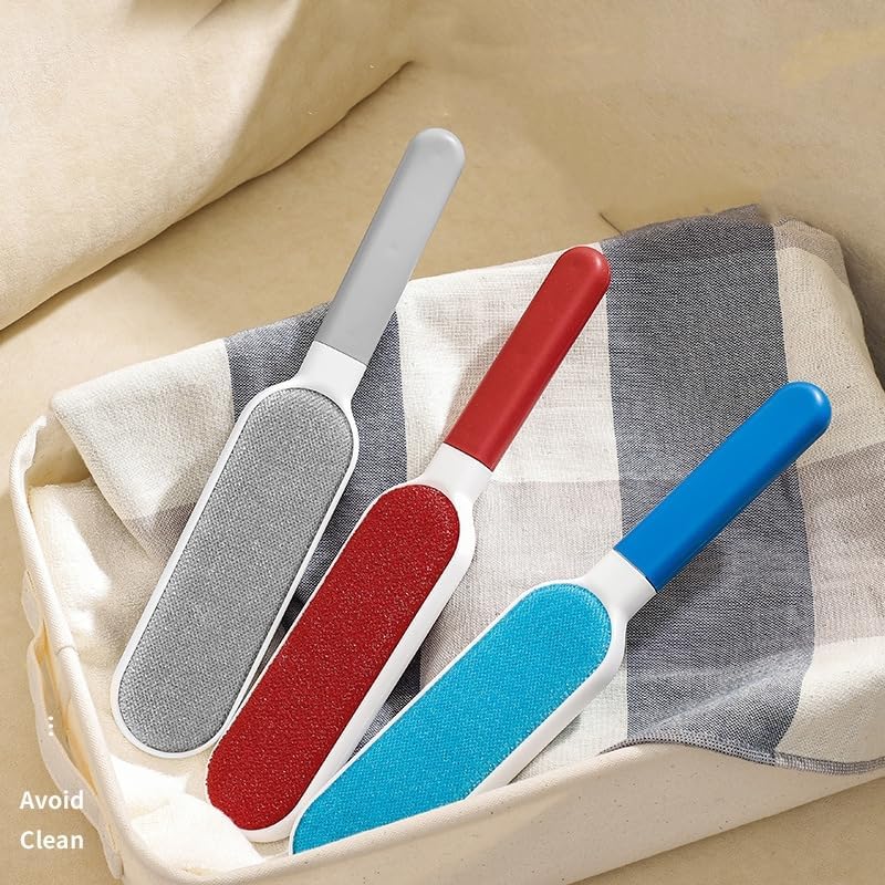 Double-Sided Self-Cleaning Lint Removers for Furniture, Clothes, Car Seats, Large Lint Remover Brush for Pet Hair, Lint, Dust, Dirt (Red)