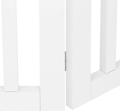 Nouva 36" H Pet Gate, 3 Panels Indoor Foldable Dog Fence, Dog Gate for Stairs Doorways, Hardwood Pet Gate, Freestanding Pet Fence, White